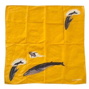 ISSEY MIYAKE Whale fish print cotton Bandana scarf